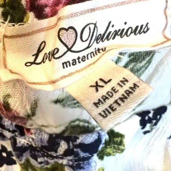 Love Delirious Maternity XL Floral Dress Cold Shoulder Boho Cottagecore Spring - Picture 3 of 9